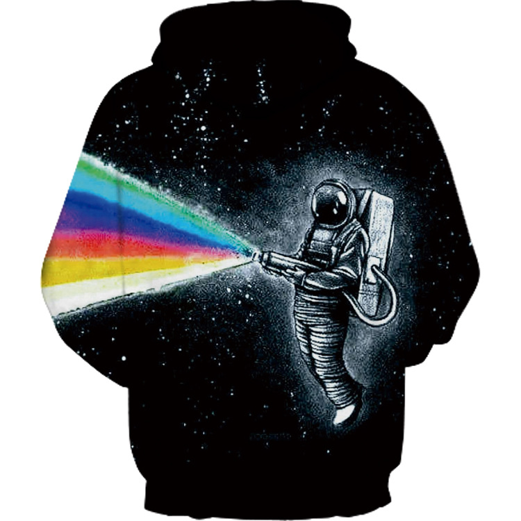 Casual Printed Pullover Hooded Loose Sweatshirt