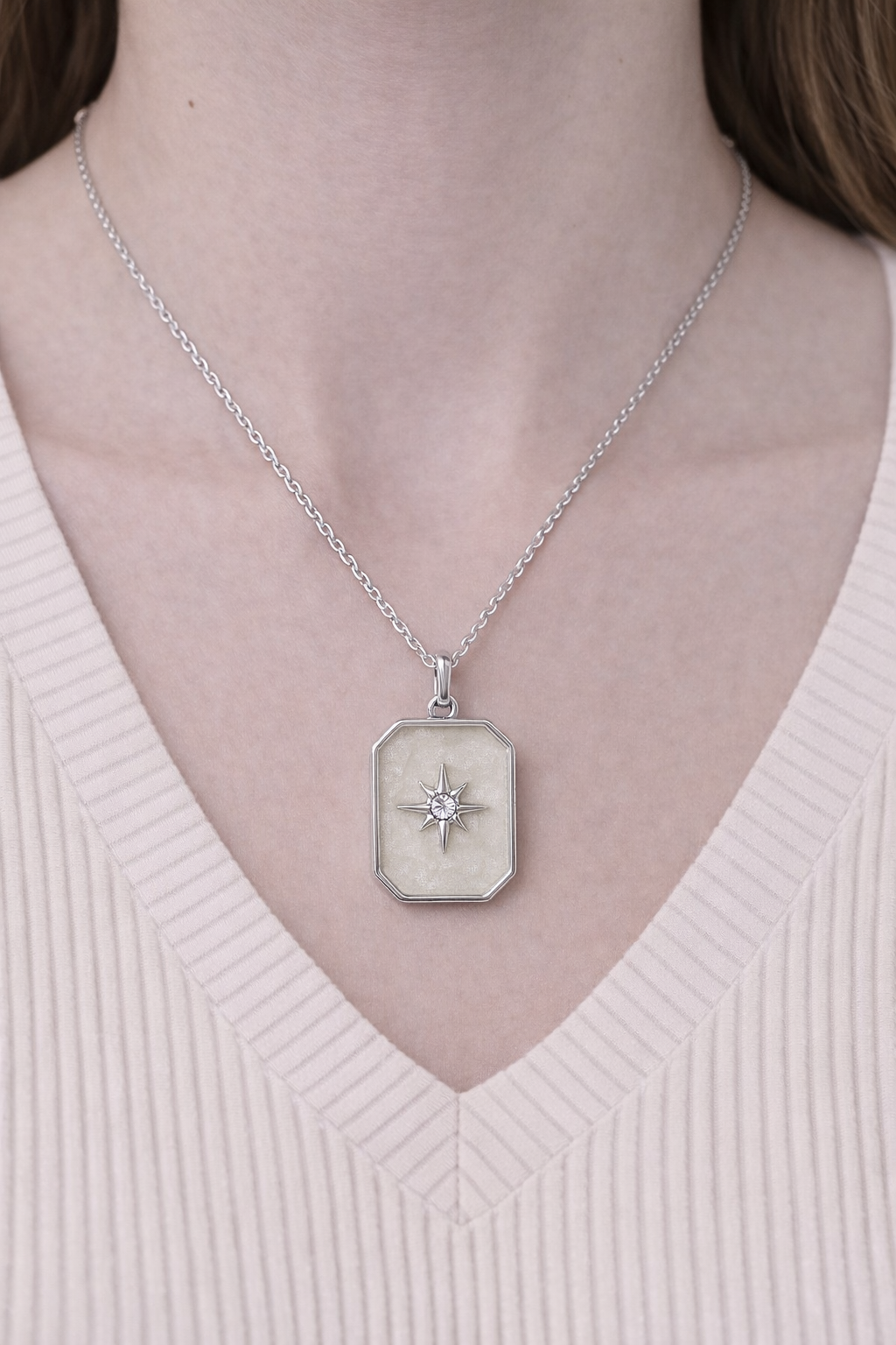 Stainless Steel Silver Star Necklace For Women 3
