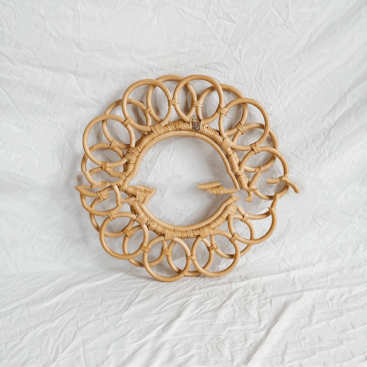 Rattan Hanging Wall Mirror, picture 3 of 5