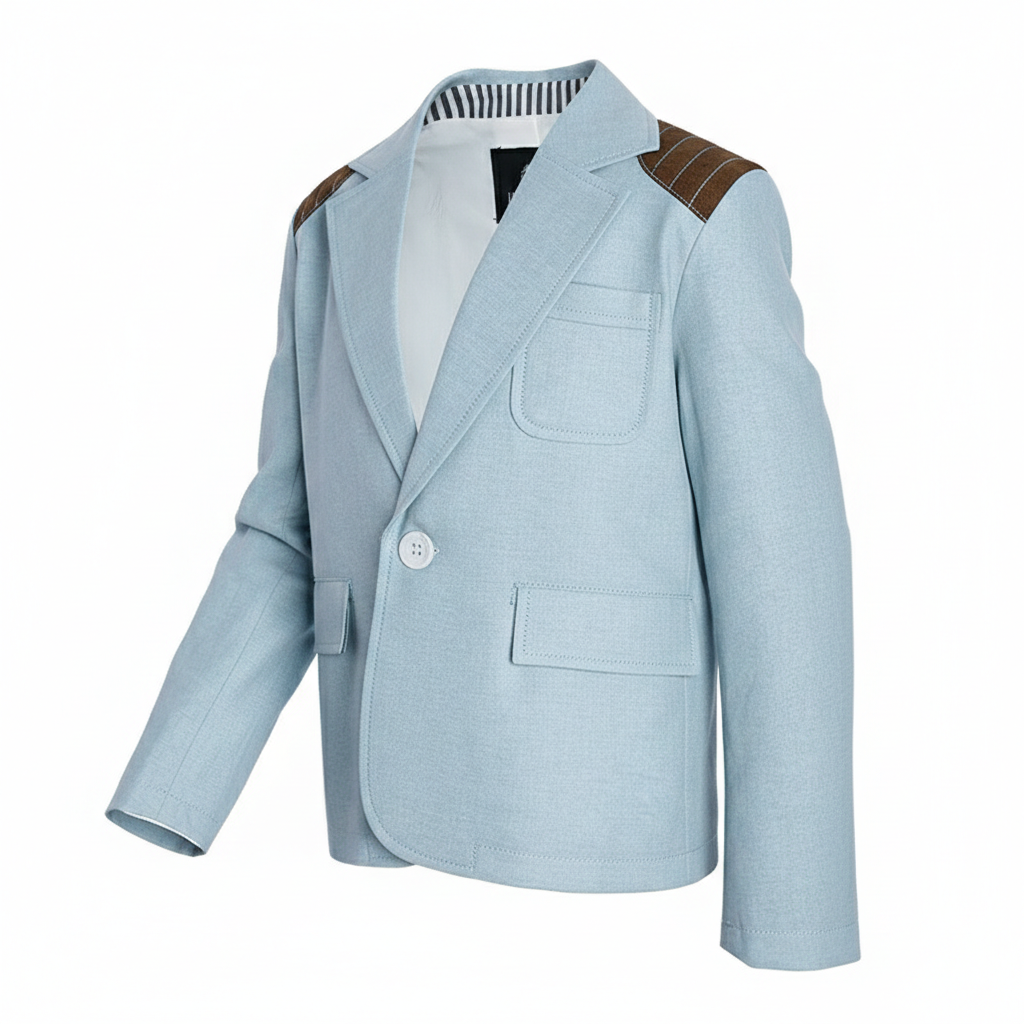 Boys Vintage Casual Smart Jacket Light Blue Cotton Blazer Everyday Wear 3-7Y — image 10