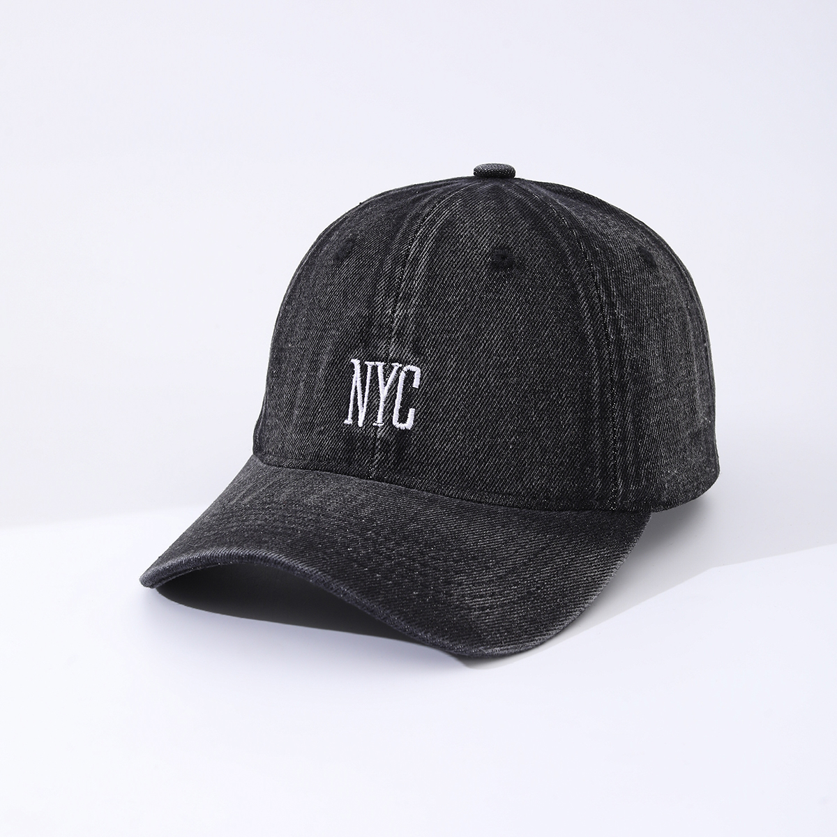 Solid-color Embroidered NYC Letter Washed Distressed Vintage Casual Peaked Cap Baseball Cap, Suitable For Daily Outdoor Shopping.