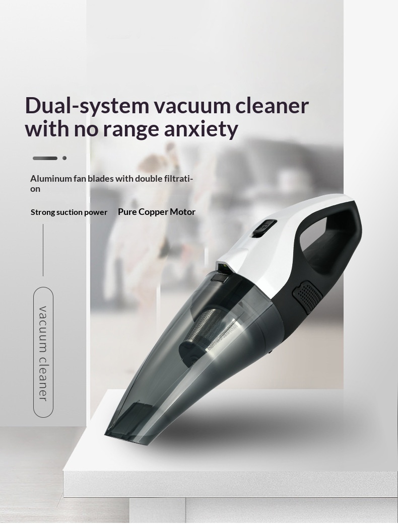 High Power Cordless Car Vacuum Cleaner, Handheld Portable Wet & Dry Vacuum With Lighting, Strong Suction Dual System Auto Vacuum 10