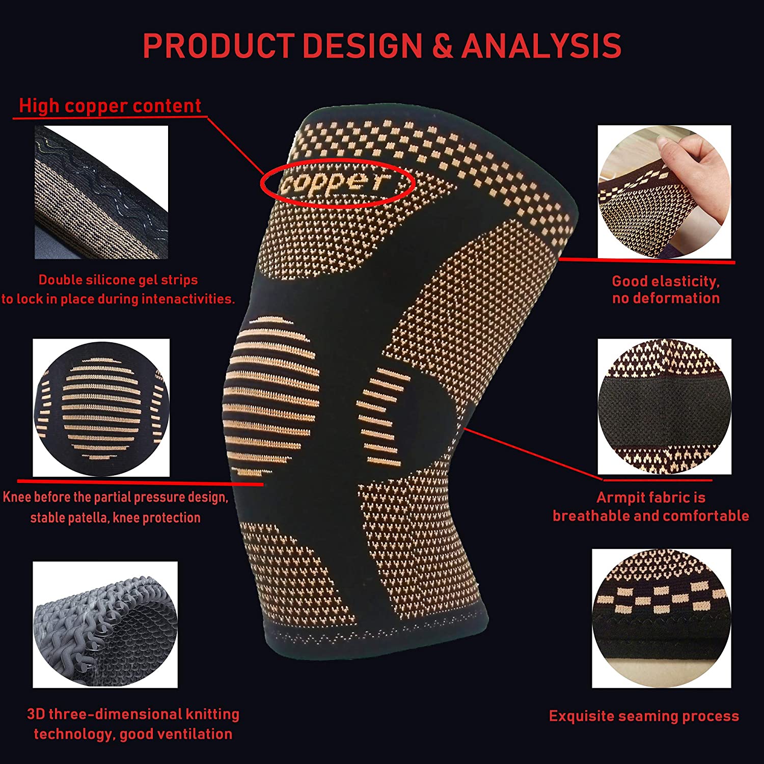 Sports Kneepad Silicone Spring Bar Support Protector