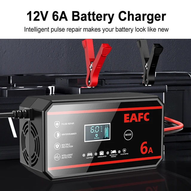 12V 8A Car Battery Charger Quick Charge Automatic Smart Battery Charger LCD Display For Lead Acid Agm Gel Wet LiFePO4 thumbnail 2