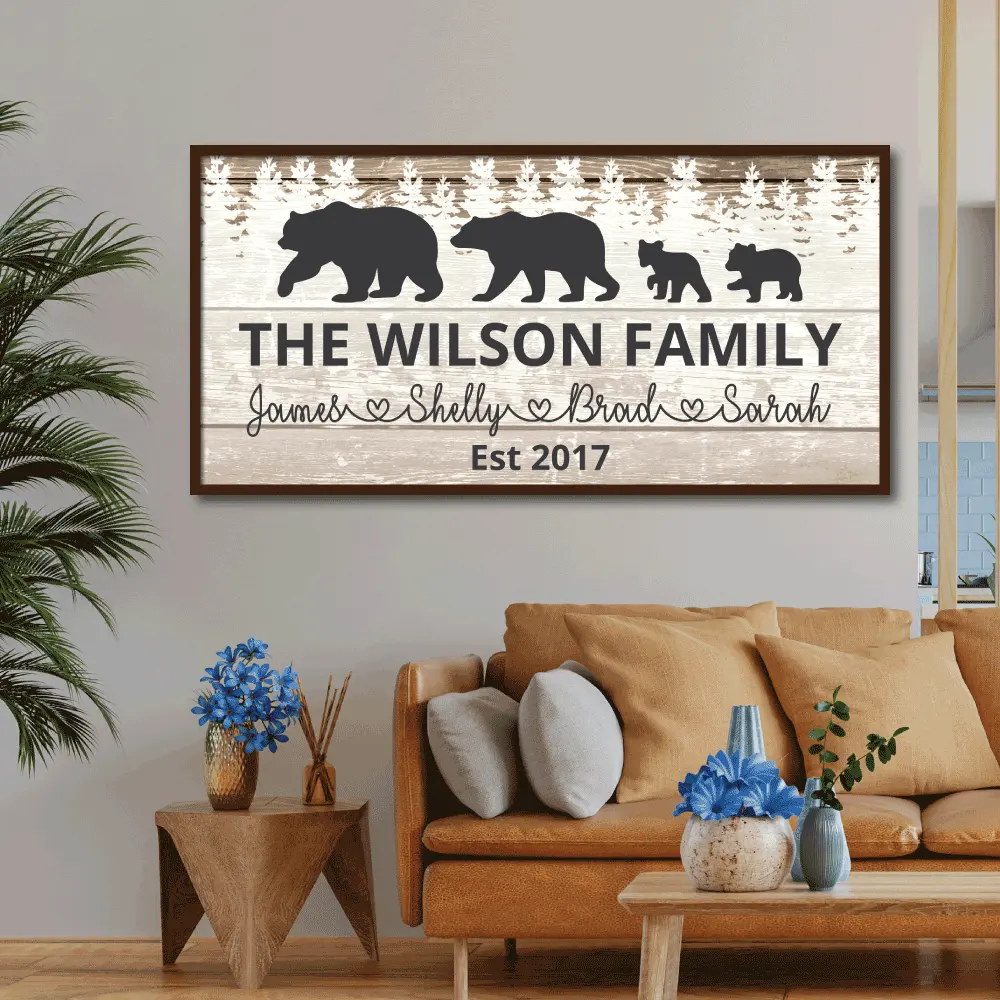 Bear Family Living Room Decorated