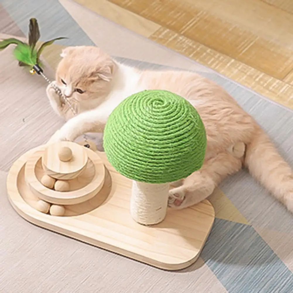 Title 3, Cat Toys Scratching Post Mushroom Sisal Rope Sc...