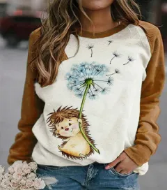 Women's Urban Casual Pullover Lively Animal Print Ladies Sweater - 2 Style-M - View 1
