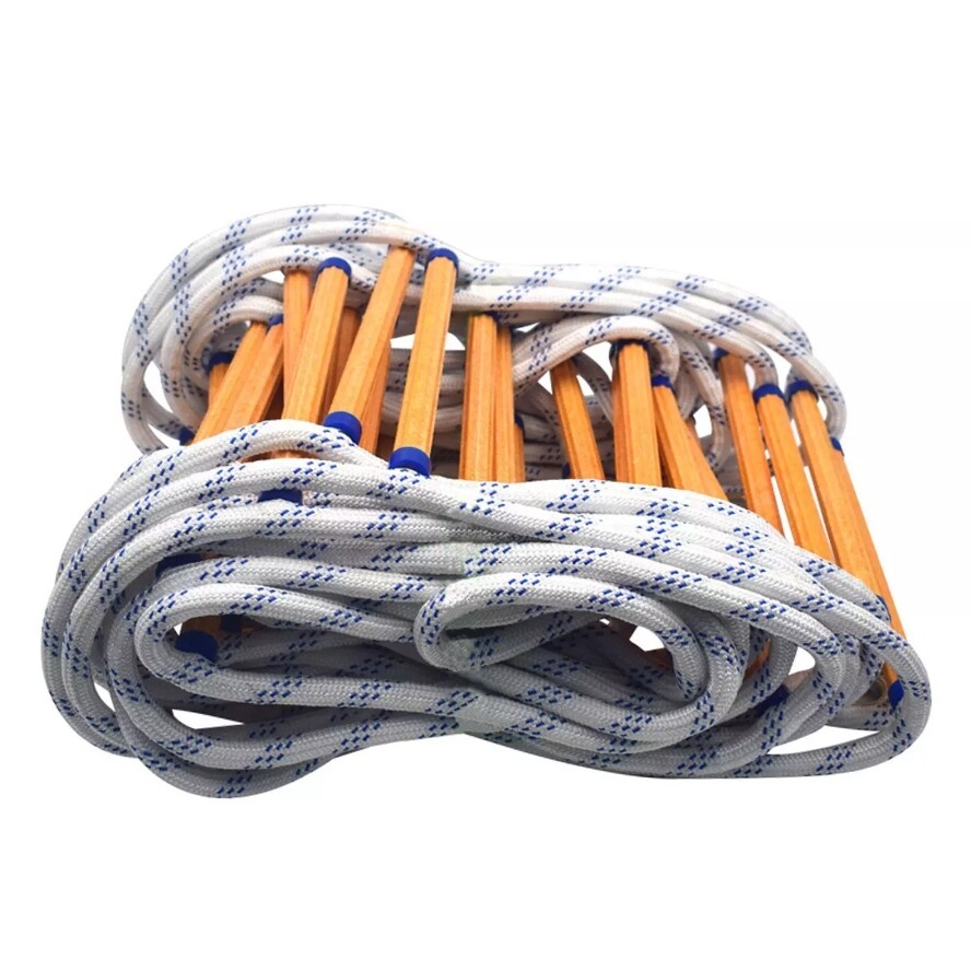 510m Emergency Fire Escape Ladder Soft Rope To Deploy W Hooks Portable — image 2