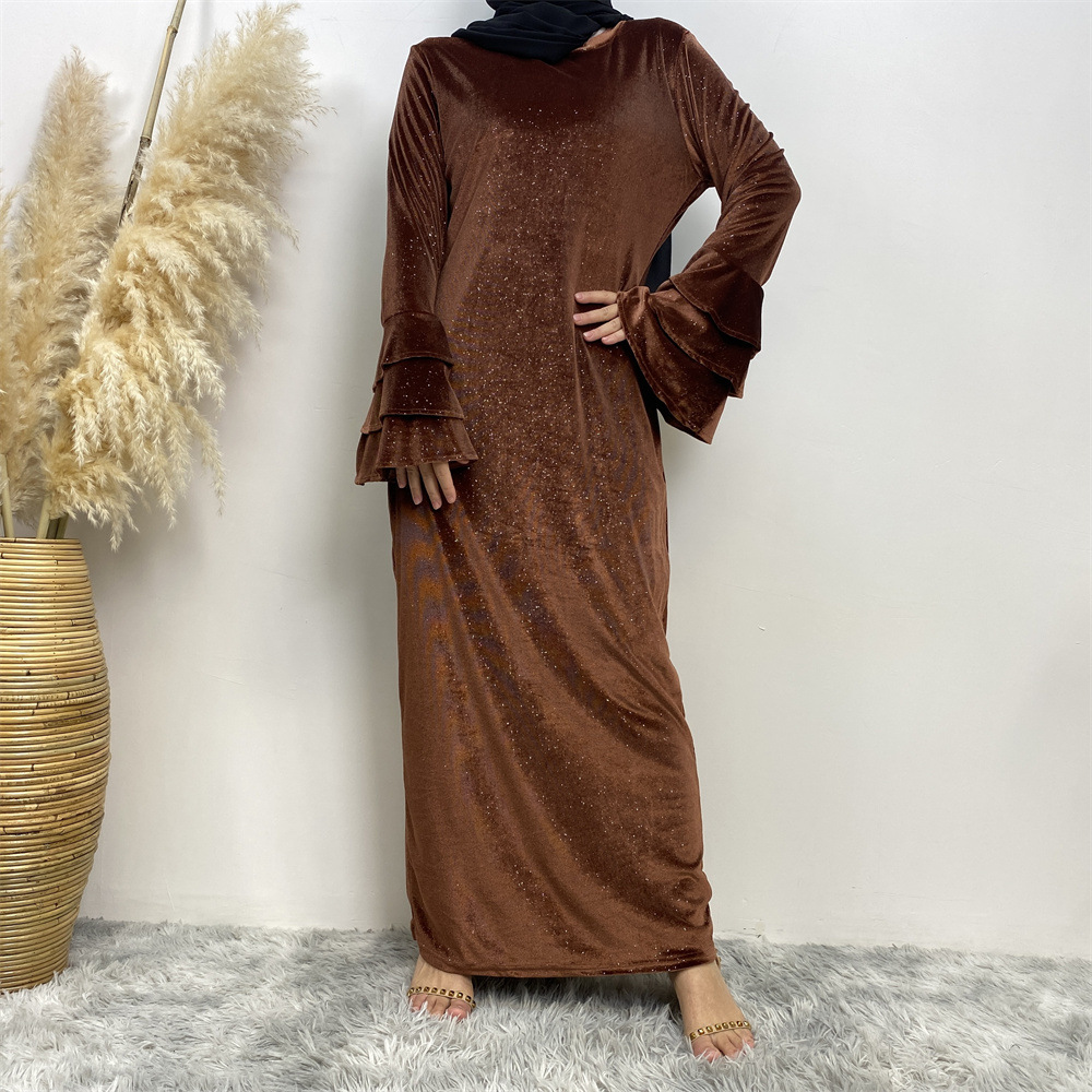 Velvet Flared-Sleeve Party Dress, picture 6 of 7
