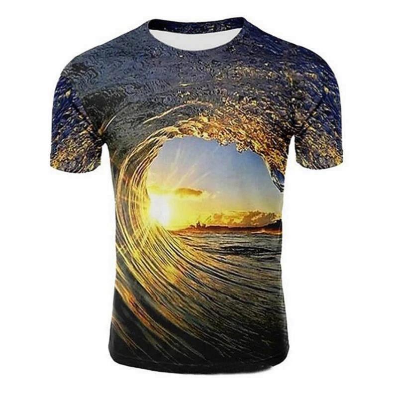 Title 34, Mens Fashion Casual 3D Print Short-sleeved Top...