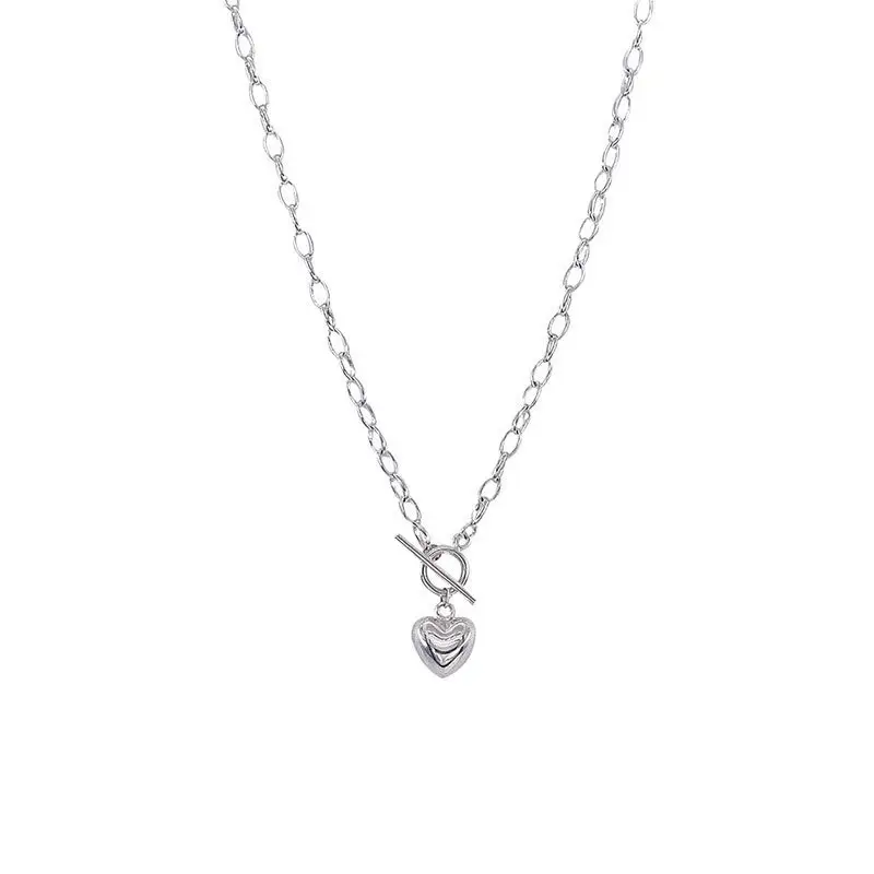 Love Pendant Silver Chain Temperament Necklace