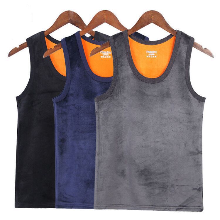Men's Warm Vest Plus Velvet Slim Fit Bottoming Tight Winter