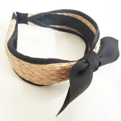 Korean Style Fashion Temperament Straw Braided Headband - Bound Bow Headband - View 1