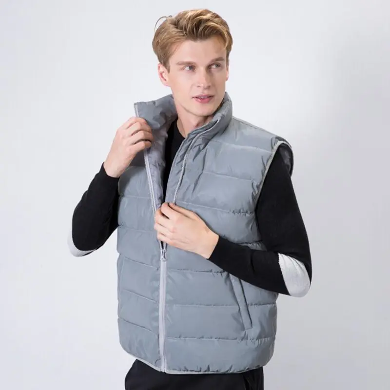 Fall Winter Reflective Vest Mens Slim Coat