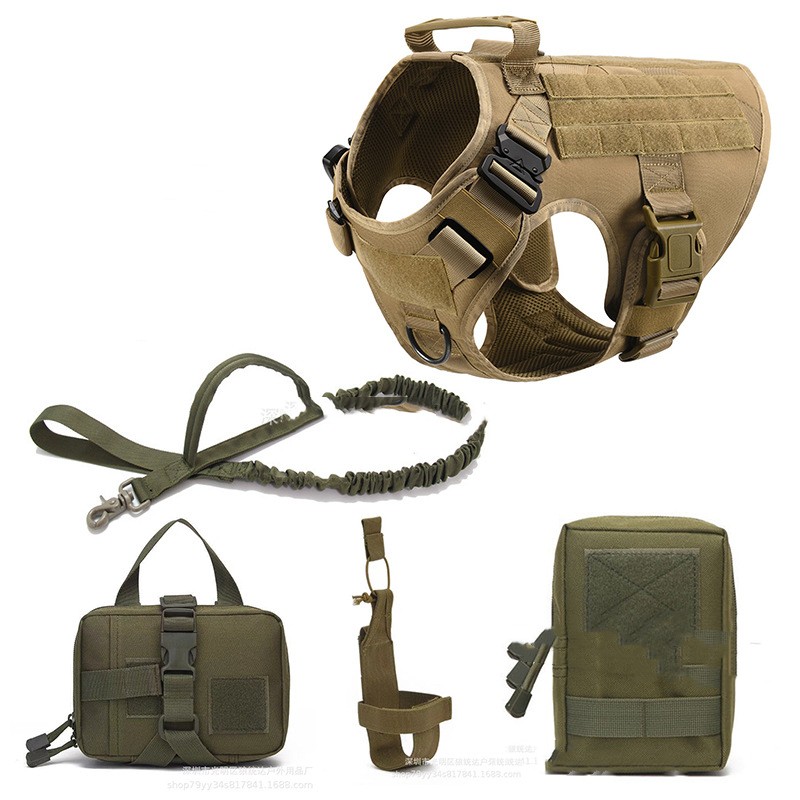 Military Large Dog Harness And Leash Set