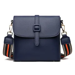 Women's Leather Strap Crossbody Shoulder Bag - Blue - View 1