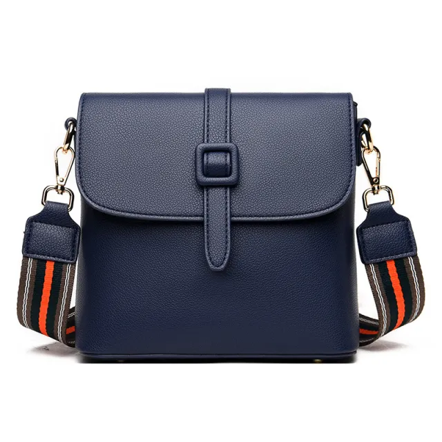 Women's Leather Strap Crossbody Shoulder Bag Blue - Shop at LoveMi