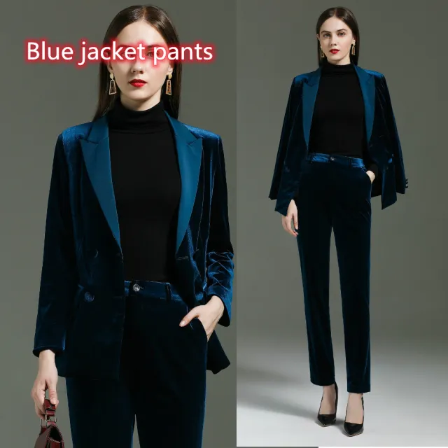 Autumn And Winter Fashion Golden Velvet Suit Gold - Shop at LoveMi