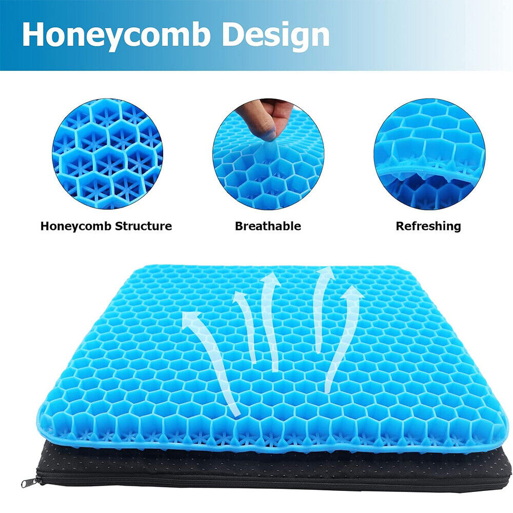 Gel Seat Cushion For Lower Back Pain Pressure Relief Wheelchair Car Office Pad — image 2