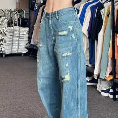 Retro High Waist Loose Wide Leg Pants - Picture Color-4Xl - View 1