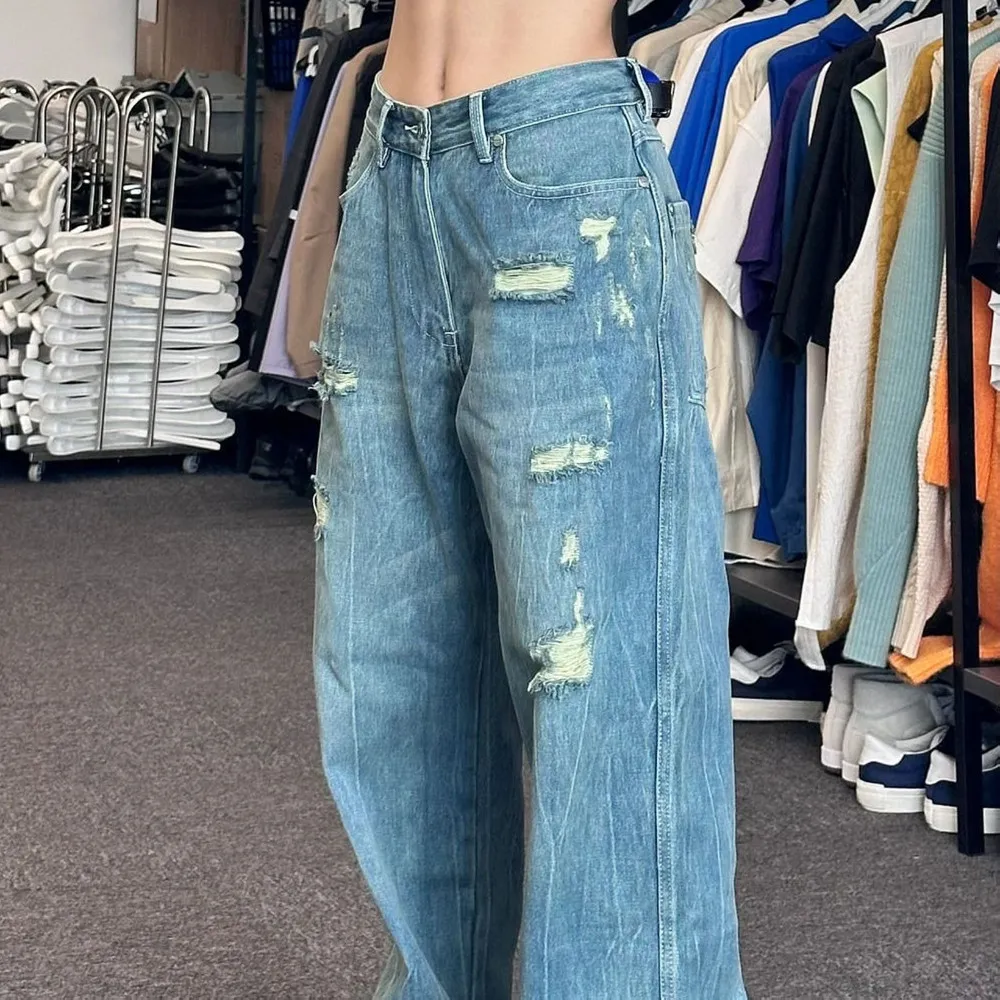 Retro High Waist Loose Wide Leg Pants - Picture Color-4Xl