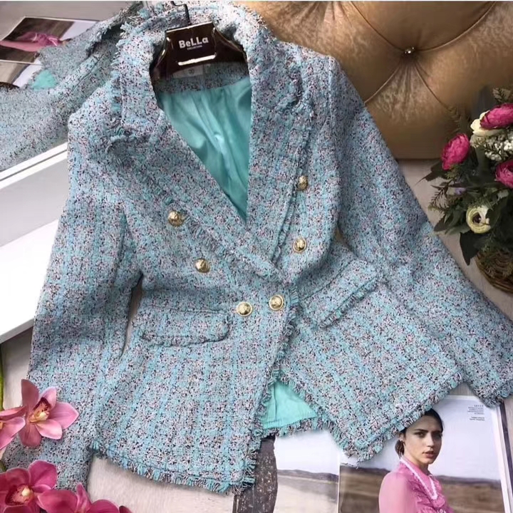 Women's Solid French Jacket Thinner Suit