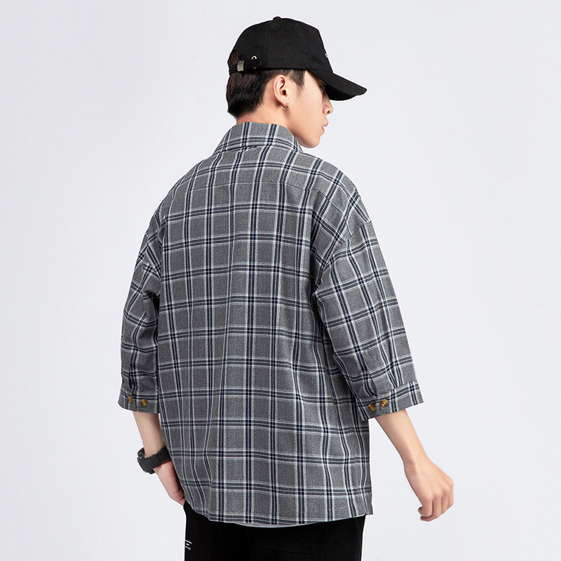 Title 6, Herren Plaid Hemd Loose Fit Trend Casual Jacke ...