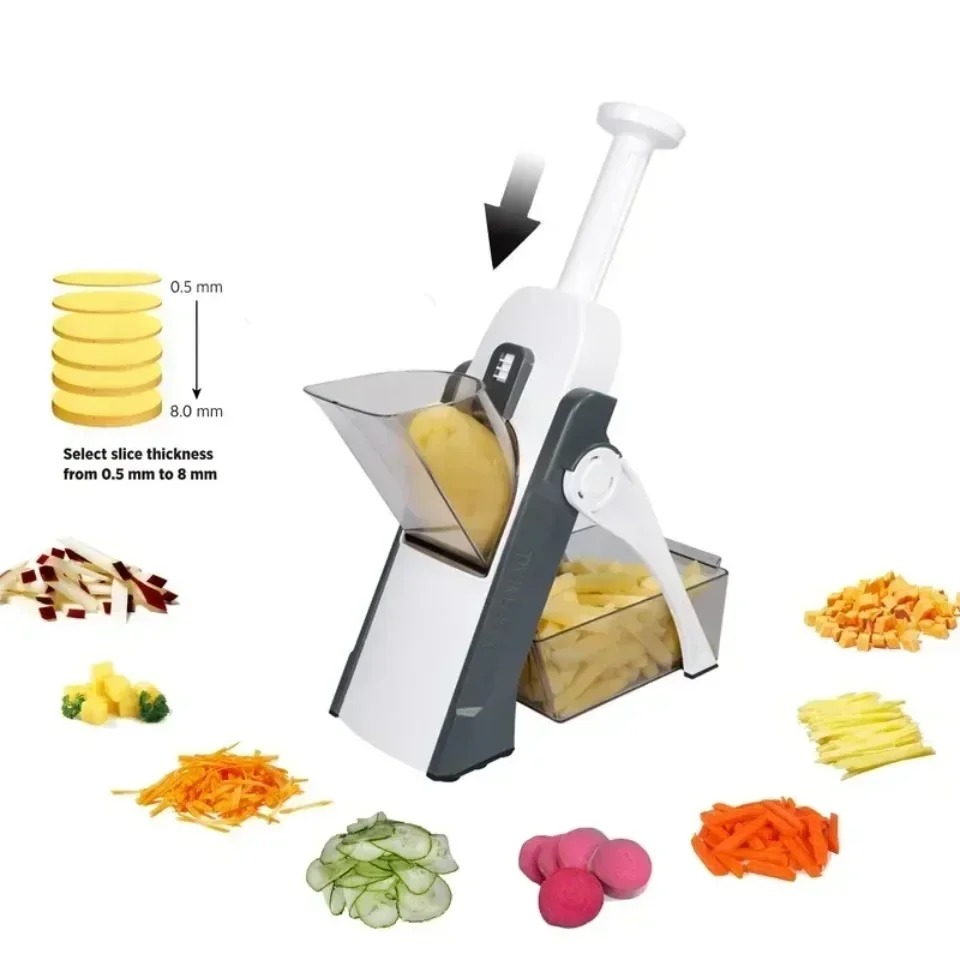 Kitchen Vegetable Cutter Safe Manual Multi-function Salad Chopper Potato Slicer Cheese Graters Kitchen Tools French Fries Cutter 4