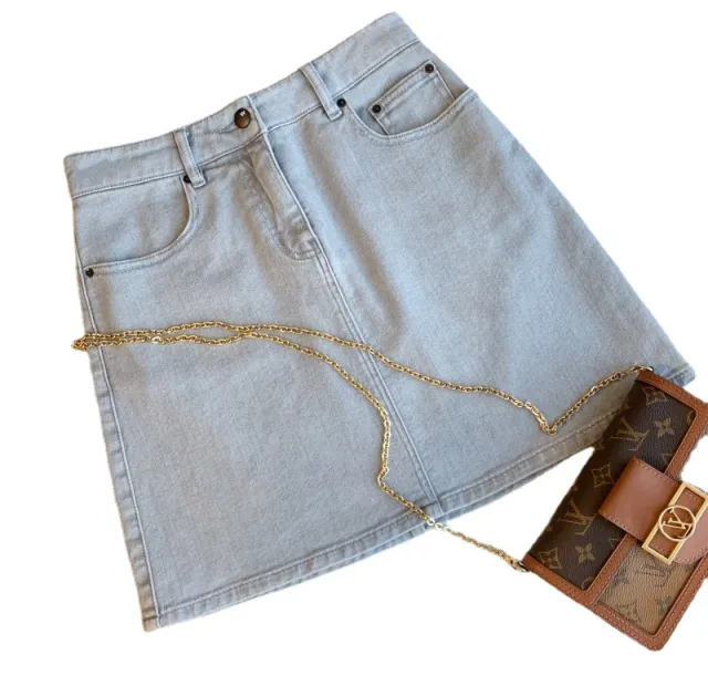 Beautiful Light Ash Na Rice Bubble Technology Guest Denim Korean H Skirt Skirt Light Soot - Shop at LoveMi