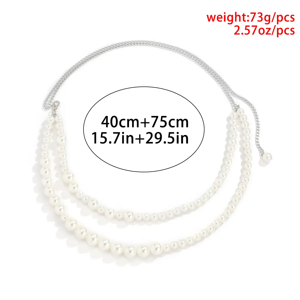 Trendy Bikini Size Beads Chain Multilayer  Pearls
