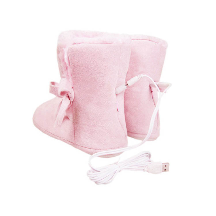 Removable And Washable Bow Style Heated Shoes