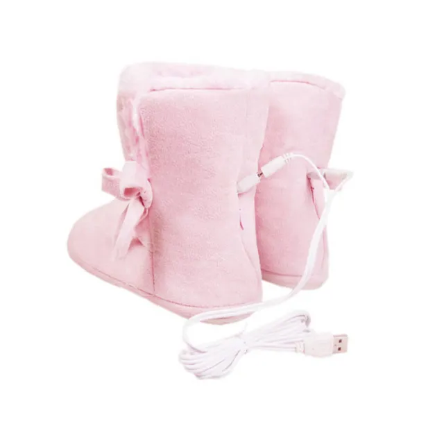 Removable And Washable Bow Style Heated Shoes Pink - Shop at LoveMi