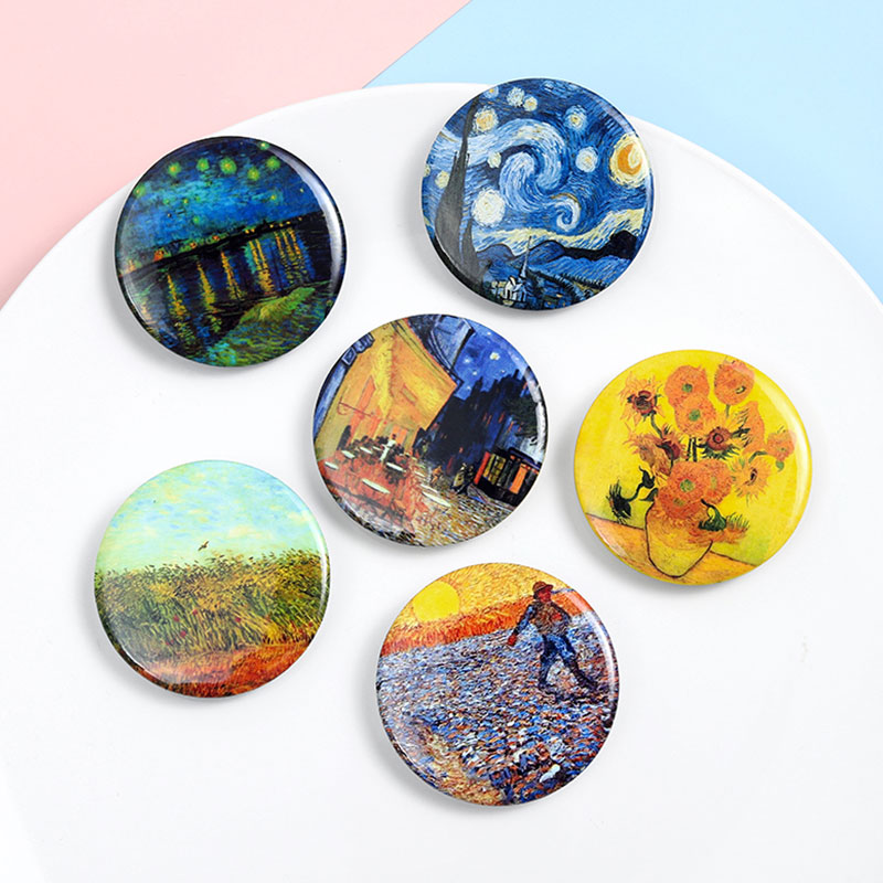 Title 5, Men and Women Oil Painting Badge Clothes Brooch...