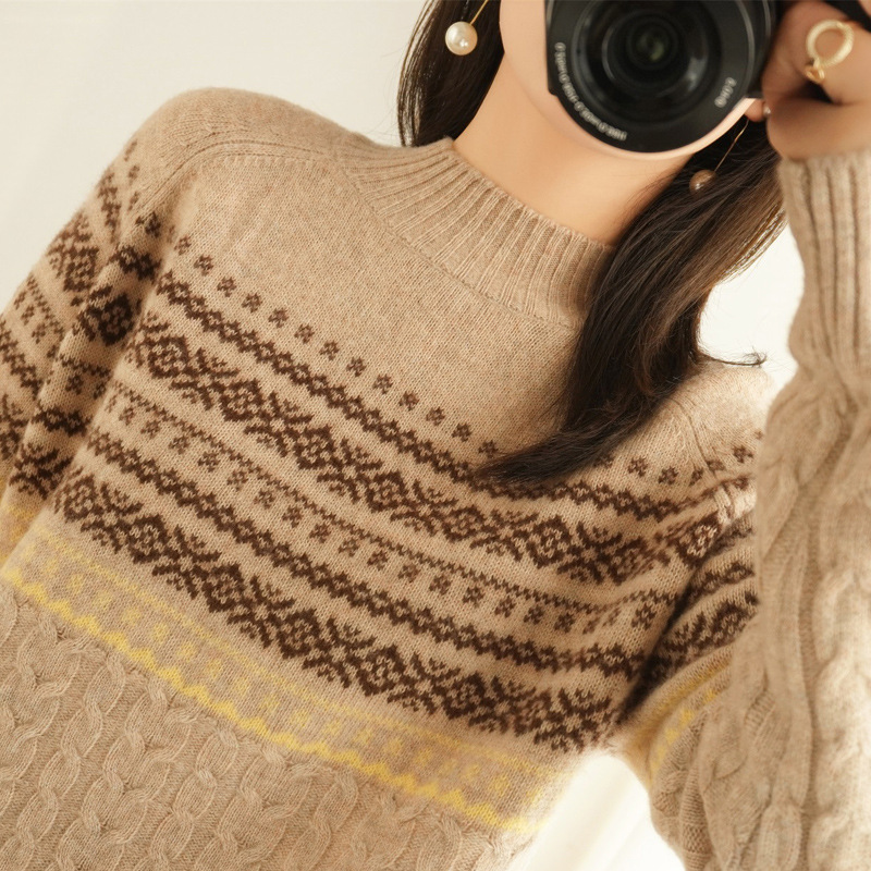 Women's New Half High Collar Padded Sweater