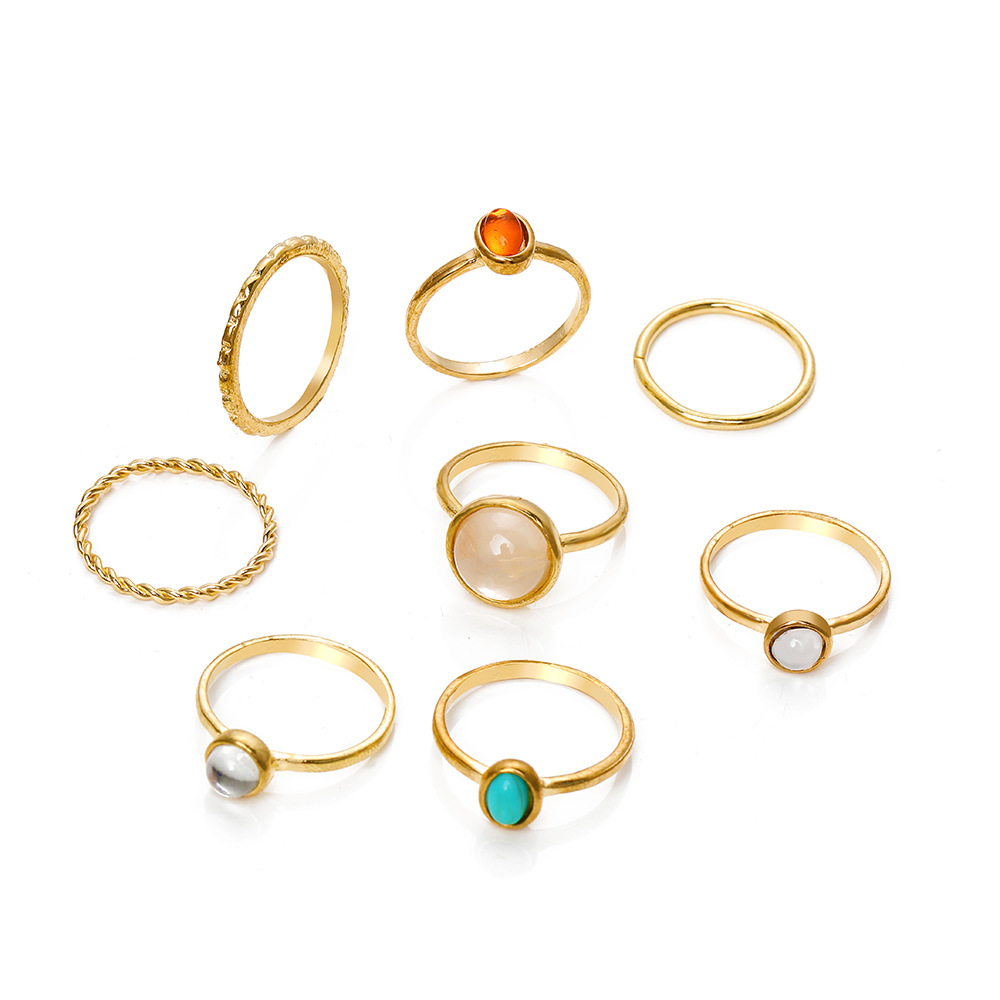 Cold Wind Color Index Finger Ring Combination
