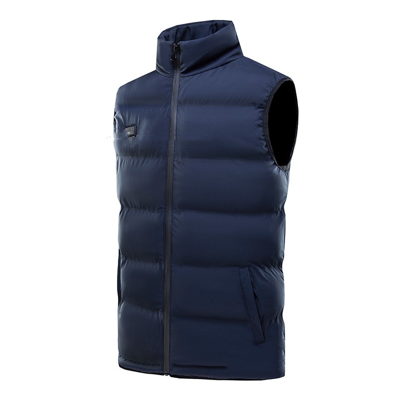 Men's Stand Collar Four-zone Double-control Heating Cotton Vest - Image 4