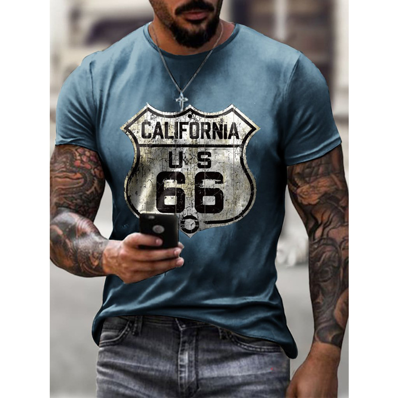 Title 6, T-shirt da uomo stampata Fashion No 66 Road