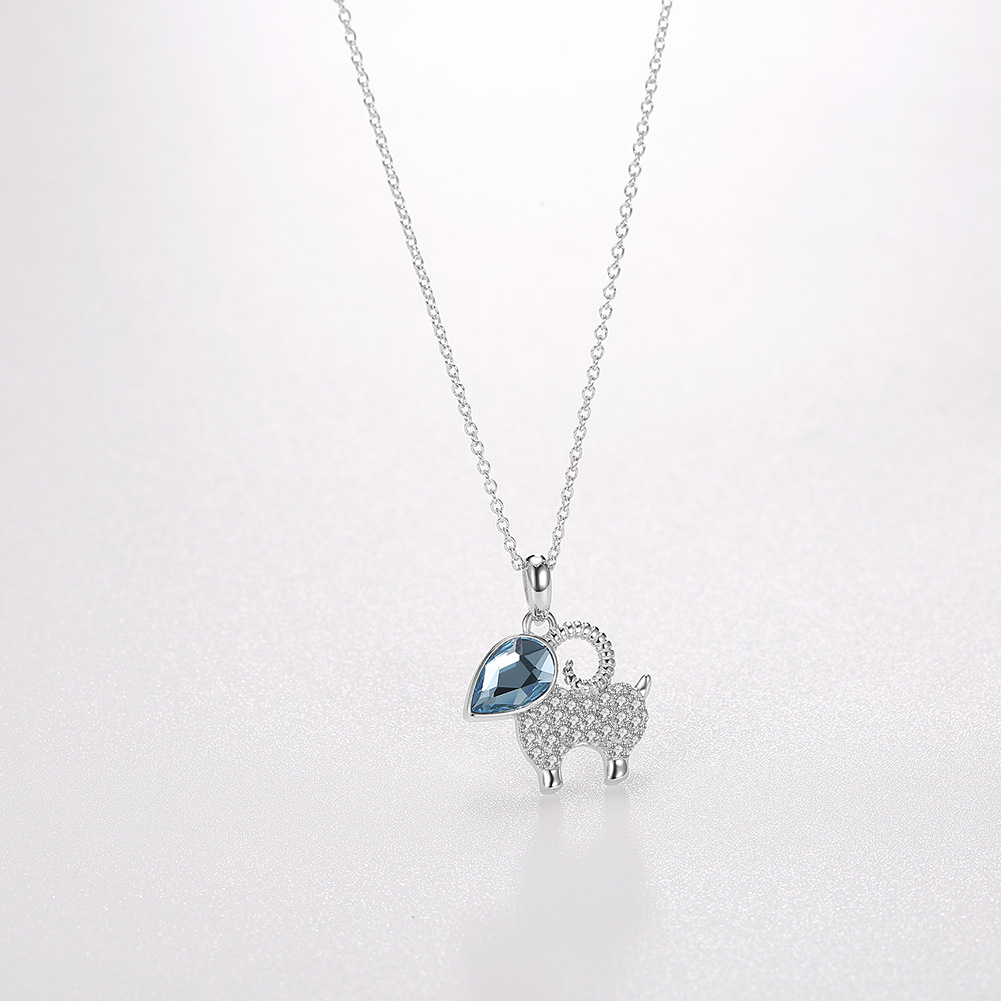 S925 Sterling Silver Animal Lamb Clavicle Chain