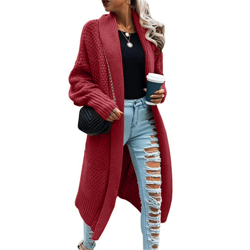 New Fashion Long Cardigan Bat Sleeve Sweater Coat Women