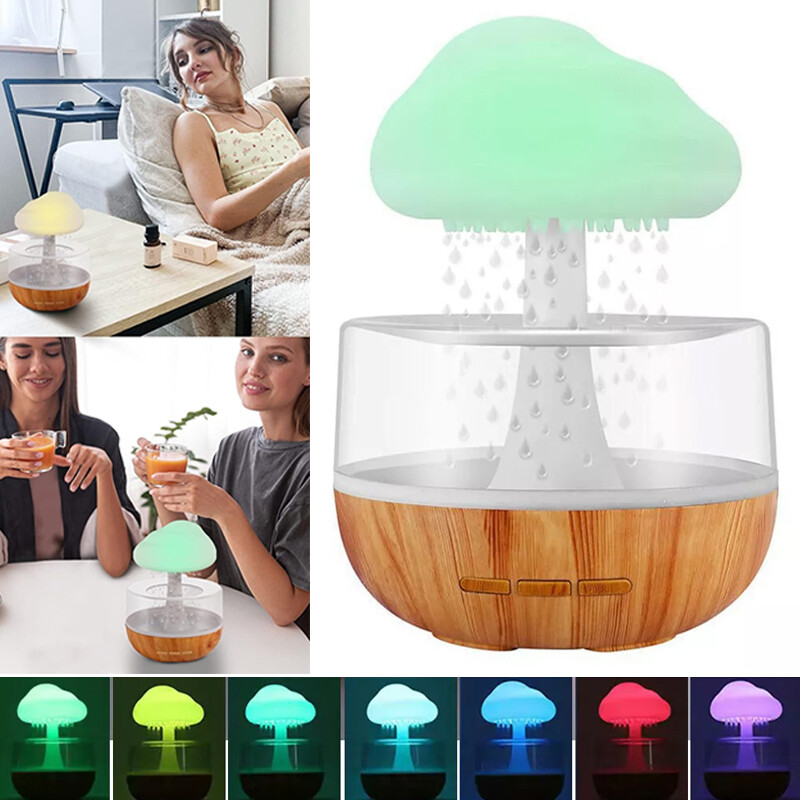 Rain Cloud Air Humidifier 7 Color Night Light Mini Aroma Diffuser Drops Sounds — image 4