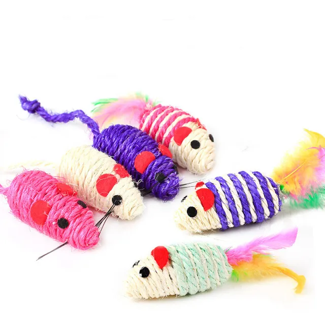 Cat Wear resistant Sisal Toy Mouse Head Random Color - Shop at LoveMi