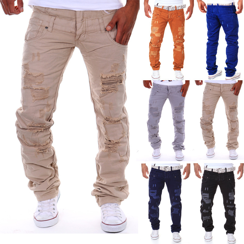 Title 5, Casual cargo broek met dubbele taille en scheur...