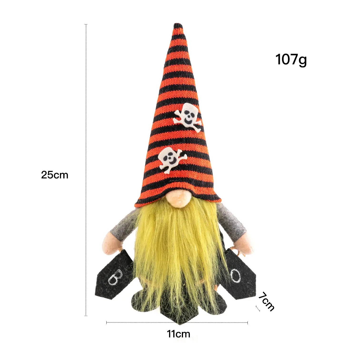 Halloween Striped Black Spider Bat Skeleton Doll Props Decorations