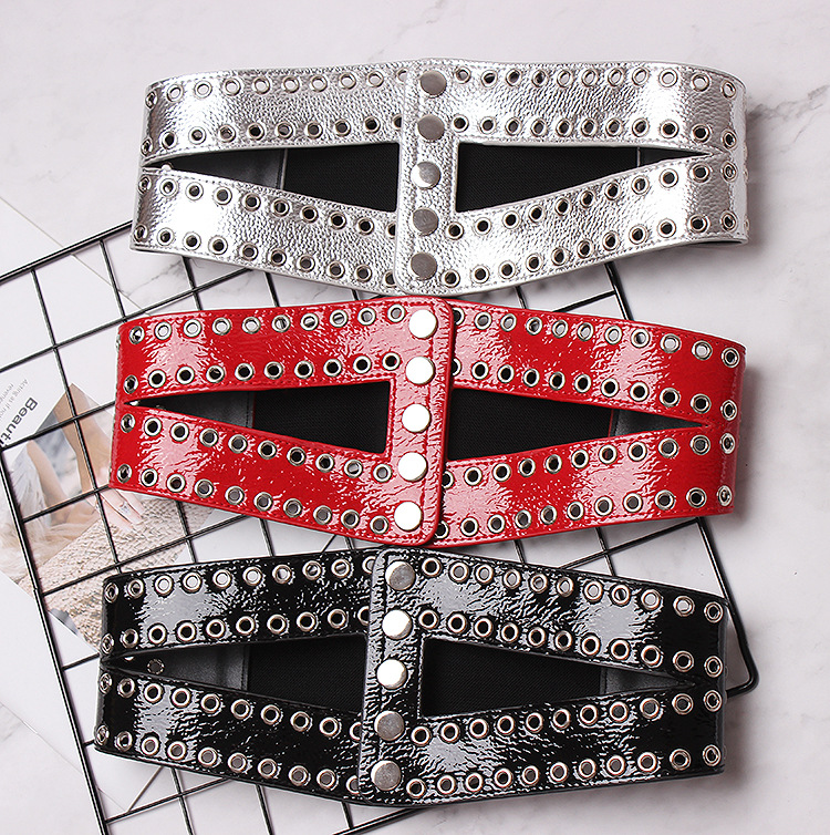 Title 4, Flowing Eye Rivet Elastic Elastic Waistband Fem...