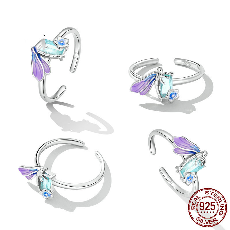 Women's Fashion Sterling Silver Dragonfly Ring