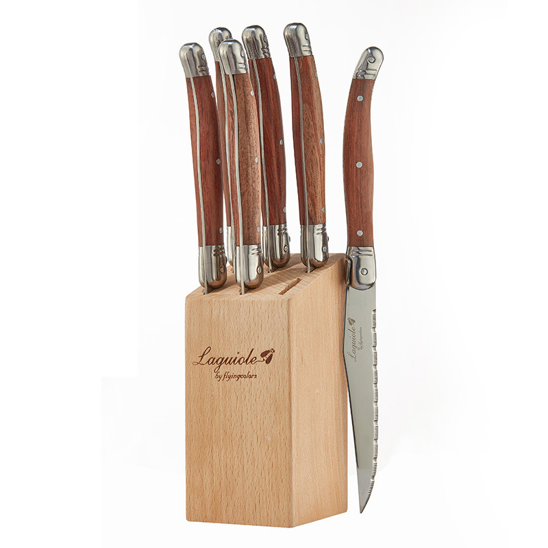Stainless Steel Rosewood Wooden Handle Western Knife Steak Knife And Fork Set