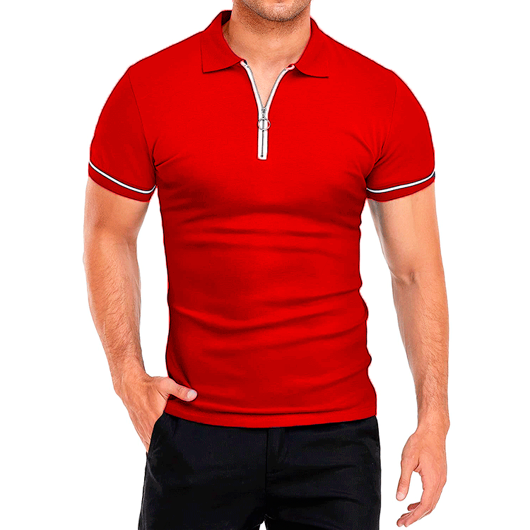 Title 7, T-shirt Top Homme avec Revers, Couleur Unie et ...