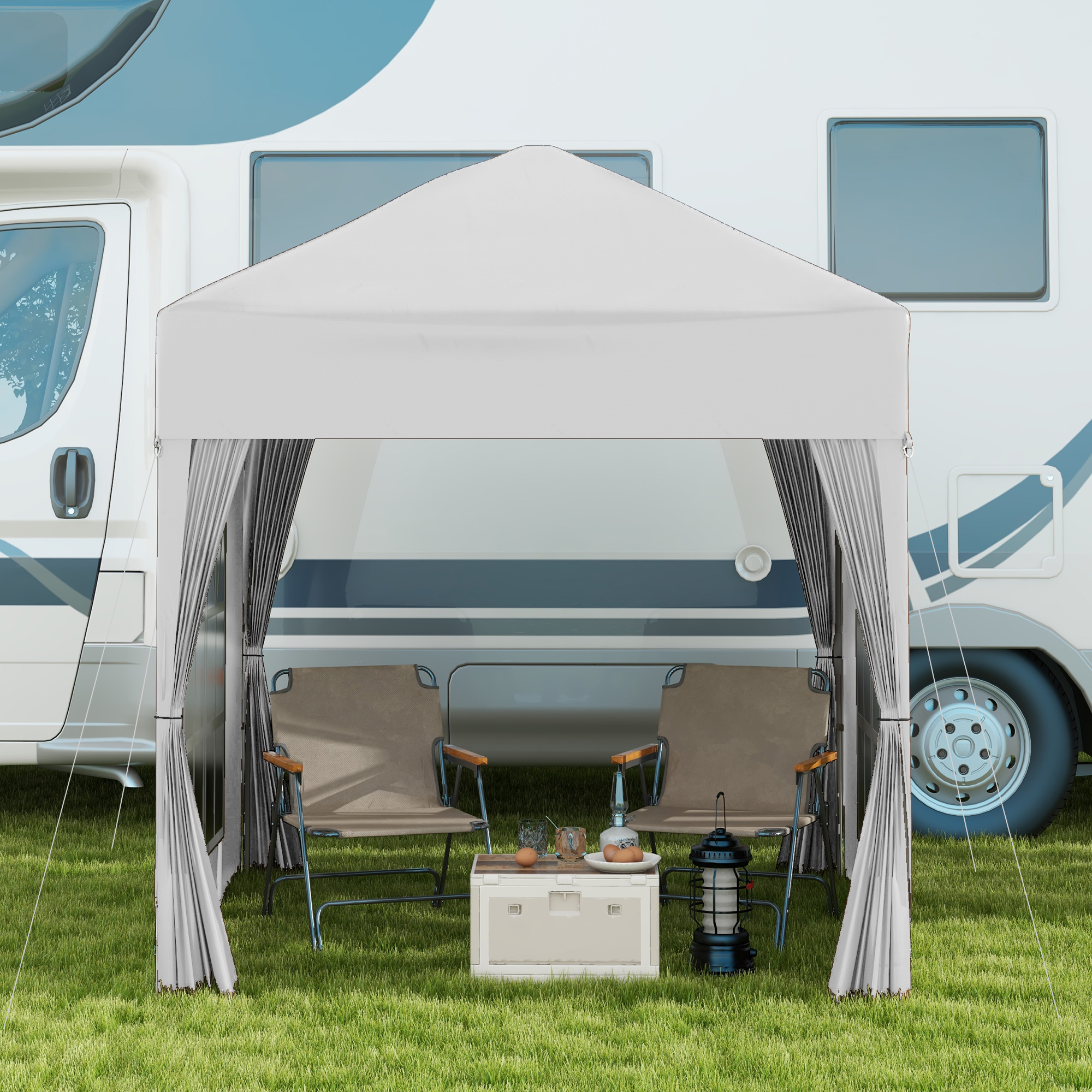 Folding Pavilion Canopy, Size 2 X 2 Meters - White — image 7