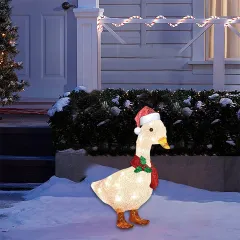 Scarf Lighting Duck Christmas Ground Lawn Outdoor Decoration - View 1