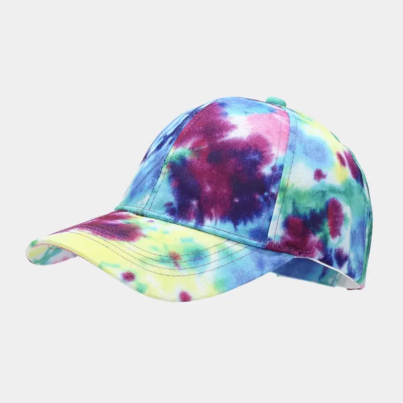Men's And Women's Tie-dye Colorful Graffiti Peaked  Summer